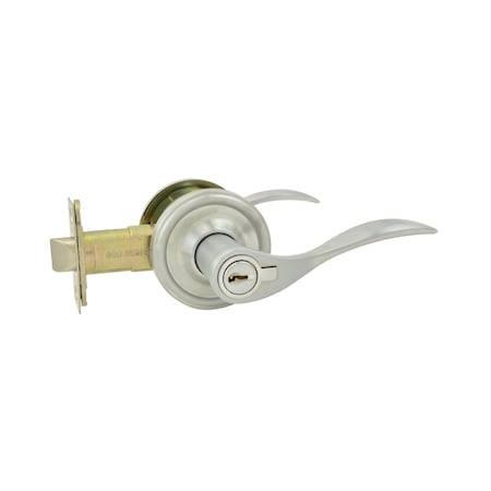 Weslock RH Bordeau Entry Lock ADJ Latch Full Lip Strike Satin Chrome R0640UDUDSL23